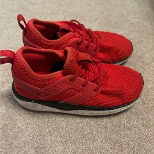 Boys red puma sneakers